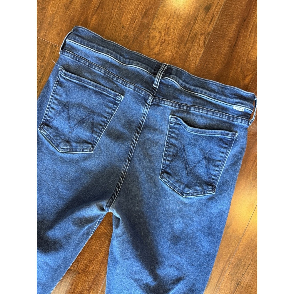 Mother The Rascal Ankle Snippet Jeans Mint Condition Blue Raw Hem Size 34